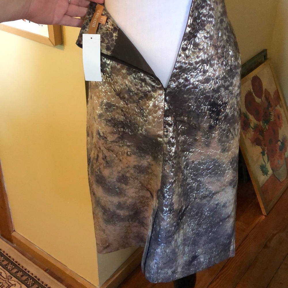 ELLEN TRACY Size 14 Shimmer SnakeScale Lined Skirt Elegant Party Luxe $298 NEW - Picture 7 of 14
